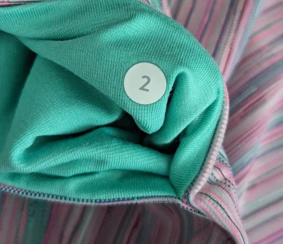 Lululemon Wunder Under Pant III Luxtreme Cyber Stripe Flash Light Menthol Size 2 - Picture 8 of 11